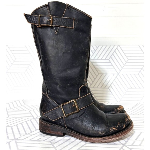 Freebird by Steven Crosby Engineer Slouch Boots 7 Moto Distressed Style - Picture 1 of 12